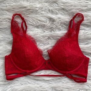 Victoria's Secret | Very Sexy Lightly Lined Plunge Vibrant Red Lace Bra